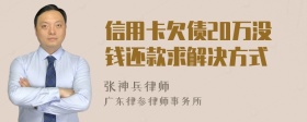 信用卡欠债20万没钱还款求解决方式