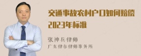 交通事故农村户口如何赔偿2023年标准