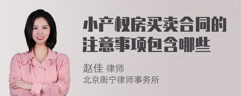 小产权房买卖合同的注意事项包含哪些