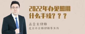 2022年办见照用什么手续？？？