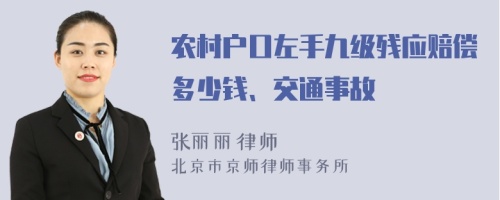 农村户口左手九级残应赔偿多少钱、交通事故