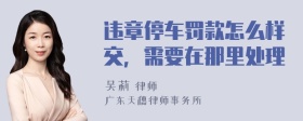 违章停车罚款怎么样交，需要在那里处理