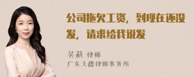 公司拖欠工资，到现在还没发，请求给我说发