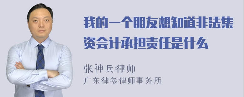 我的一个朋友想知道非法集资会计承担责任是什么