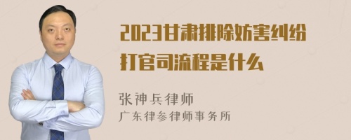 2023甘肃排除妨害纠纷打官司流程是什么