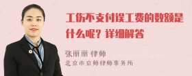 工伤不支付误工费的数额是什么呢？详细解答