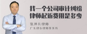 找一个公司审计纠纷律师起诉费用是多少