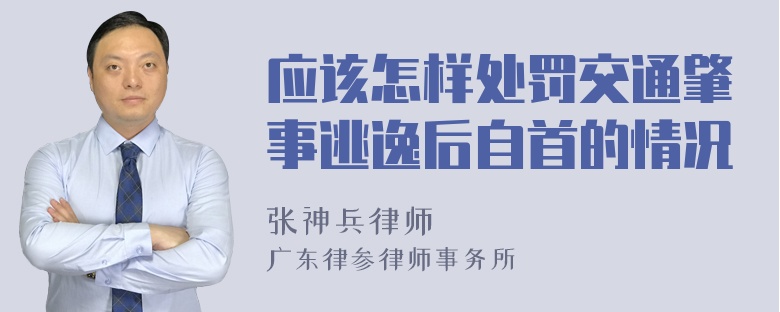 应该怎样处罚交通肇事逃逸后自首的情况