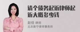 请个债务起诉律师起诉大概多少钱