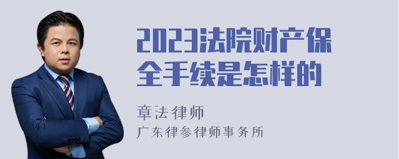 2023法院财产保全手续是怎样的