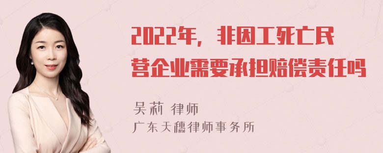 2022年，非因工死亡民营企业需要承担赔偿责任吗