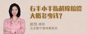 右手小手指截除赔偿大概多少钱？