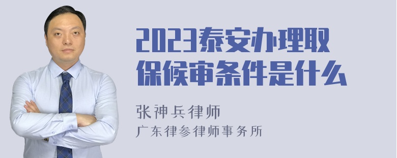 2023泰安办理取保候审条件是什么