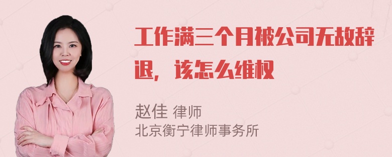 工作满三个月被公司无故辞退，该怎么维权