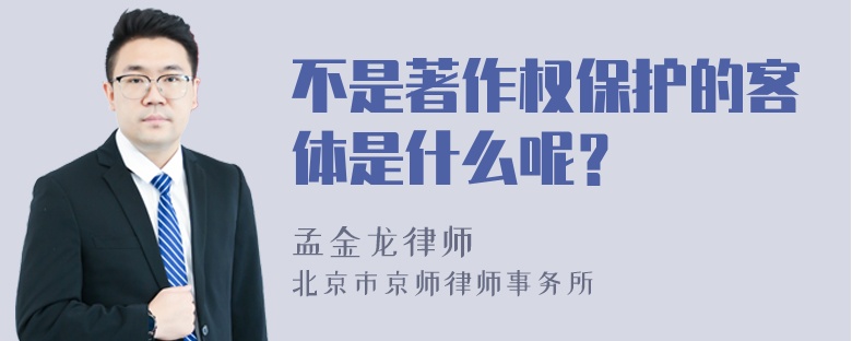 不是著作权保护的客体是什么呢？