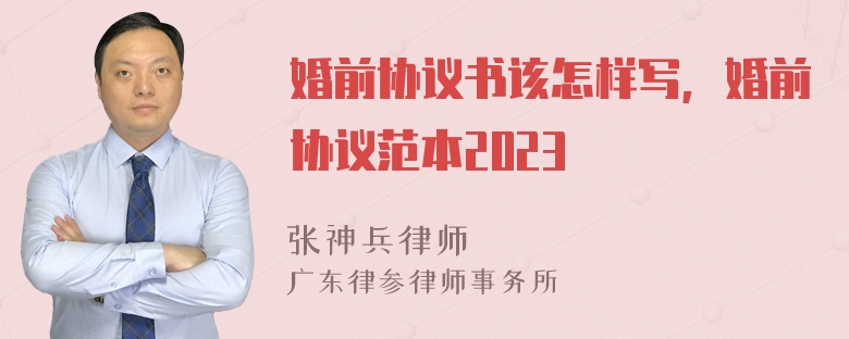 婚前协议书该怎样写，婚前协议范本2023