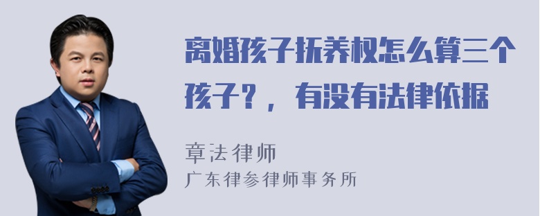 离婚孩子抚养权怎么算三个孩子？，有没有法律依据