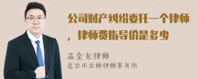 公司财产纠纷委托一个律师，律师费指导价是多少