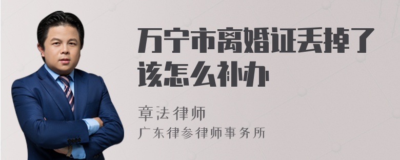 万宁市离婚证丢掉了该怎么补办