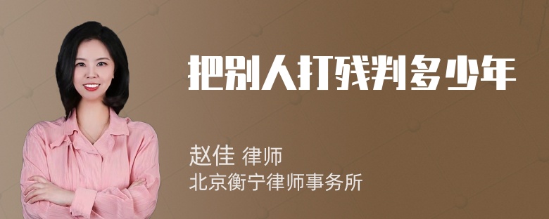 把别人打残判多少年