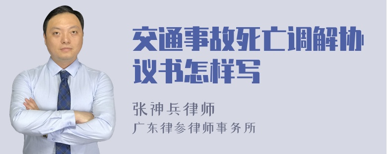 交通事故死亡调解协议书怎样写