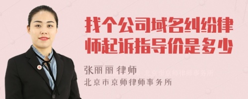 找个公司域名纠纷律师起诉指导价是多少