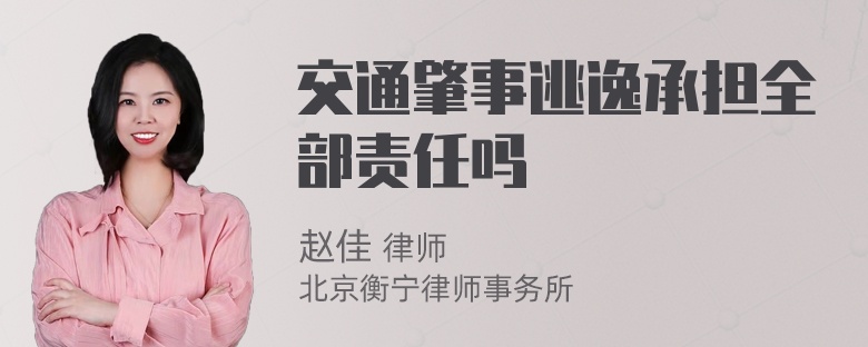 交通肇事逃逸承担全部责任吗