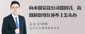 向小额贷款公司借的钱，高额利息现在还不上怎么办