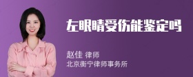 左眼睛受伤能鉴定吗