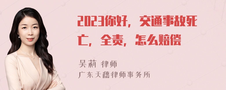 2023你好，交通事故死亡，全责，怎么赔偿