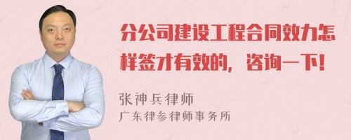 分公司建设工程合同效力怎样签才有效的，咨询一下！