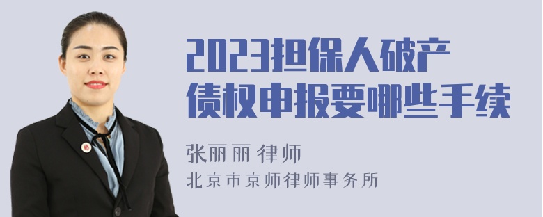 2023担保人破产债权申报要哪些手续