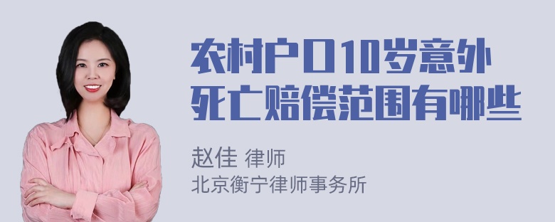 农村户口10岁意外死亡赔偿范围有哪些