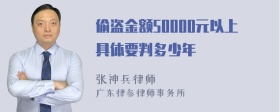 偷盗金额50000元以上具体要判多少年