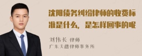 沈阳债务纠纷律师的收费标准是什么，是怎样回事的呢