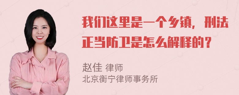 我们这里是一个乡镇，刑法正当防卫是怎么解释的？