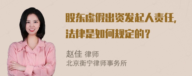 股东虚假出资发起人责任，法律是如何规定的？