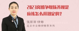 2023离婚争取抚养权是应该怎么样规定的？