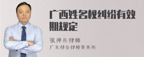 广西姓名权纠纷有效期规定