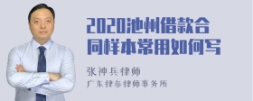 2020池州借款合同样本常用如何写