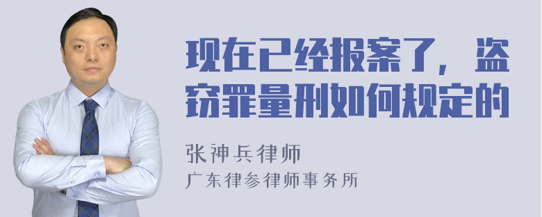 现在已经报案了，盗窃罪量刑如何规定的