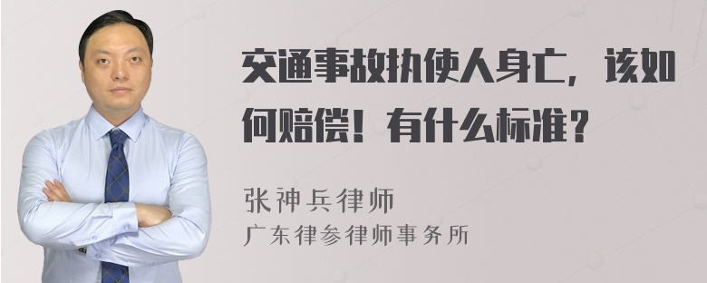 交通事故执使人身亡，该如何赔偿！有什么标准？