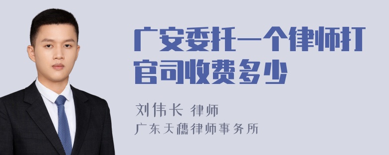 广安委托一个律师打官司收费多少