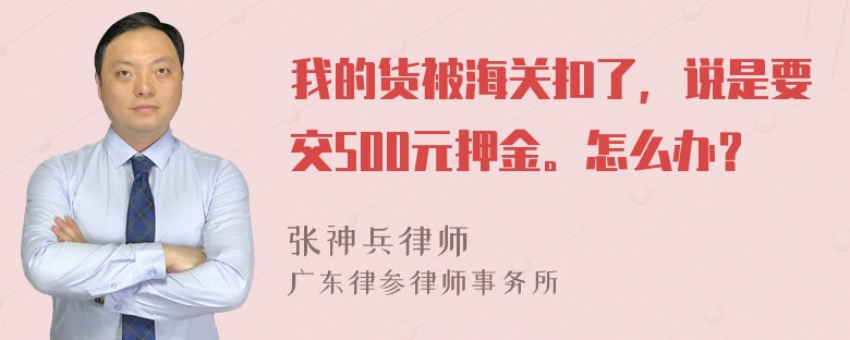 我的货被海关扣了，说是要交500元押金。怎么办？