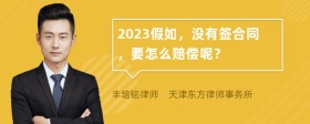 2023假如，没有签合同，要怎么赔偿呢？