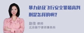 暴力危及飞行安全罪最高判刑是怎样的啊？