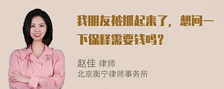 我朋友被抓起来了，想问一下保释需要钱吗？