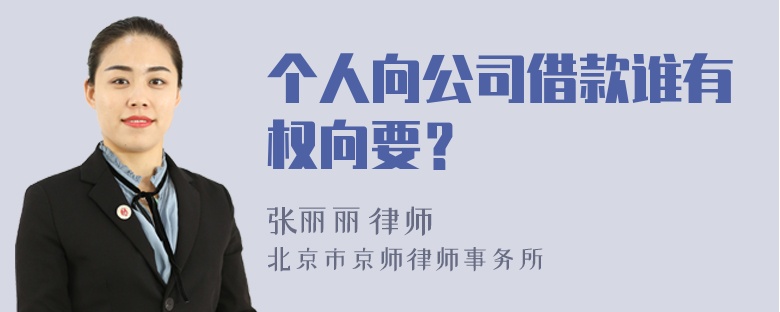 个人向公司借款谁有权向要？