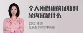 个人所得税的征收对象内容是什么