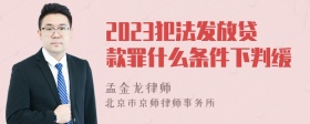 2023犯法发放贷款罪什么条件下判缓